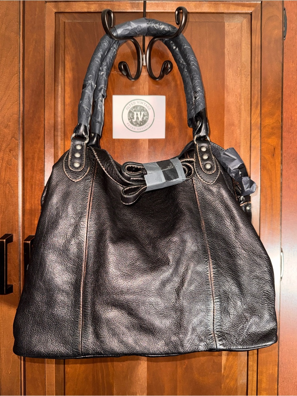 Free People Emerson Tote Leather Shoulder Crossbody Bag NWT Coal - Picture 2 of 4